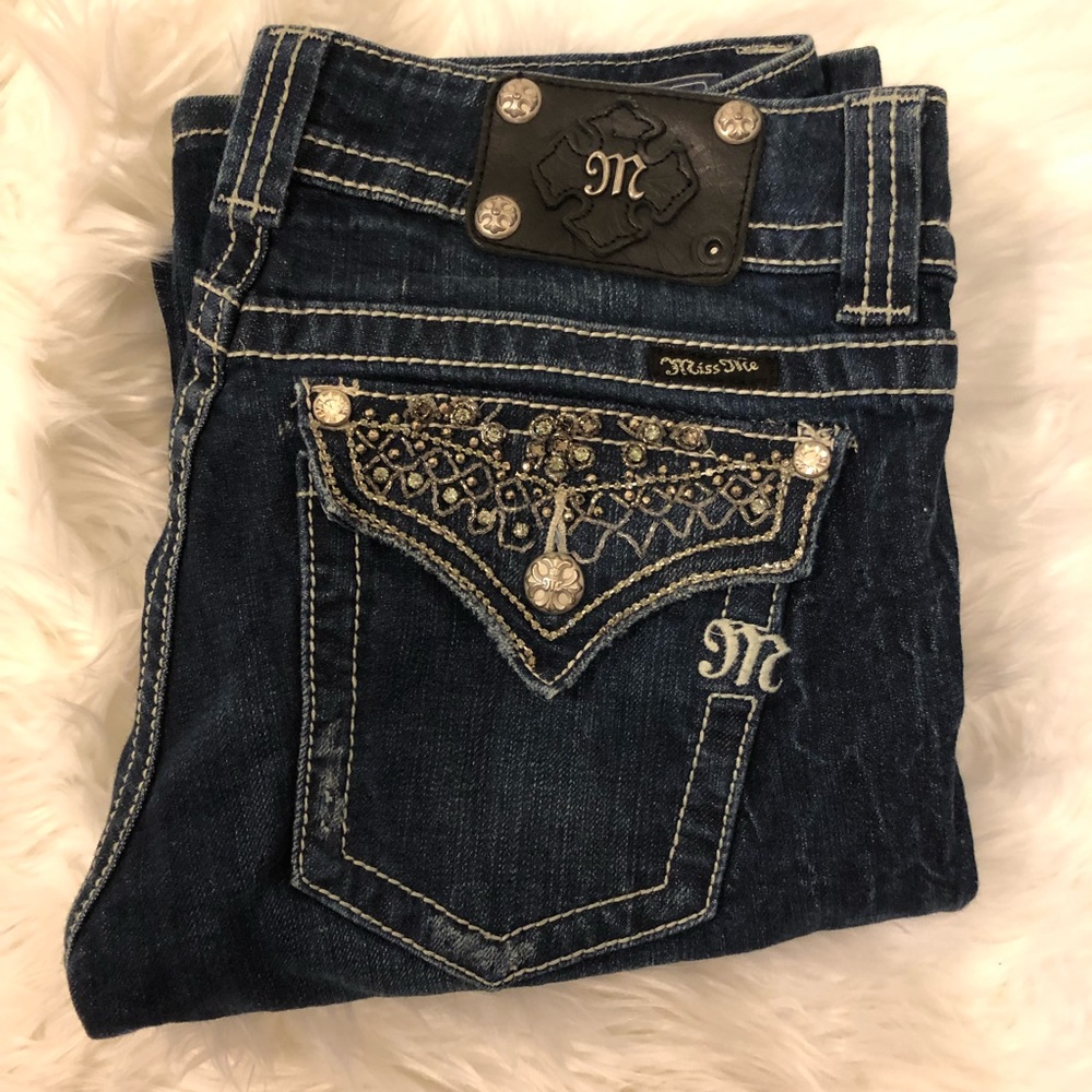 Miss Me boot cut jeans 31 bling pockets